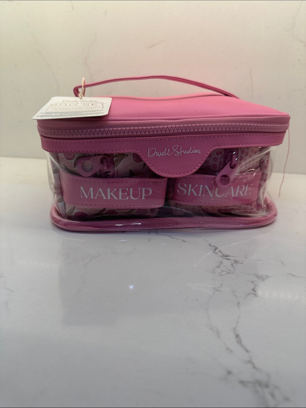 Dwell Studio Pink Clear Makeup & Skincare Travel Case - 3 Pieces